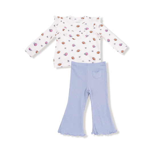 Ruffle Waffle Top and Waffle Flare Pant