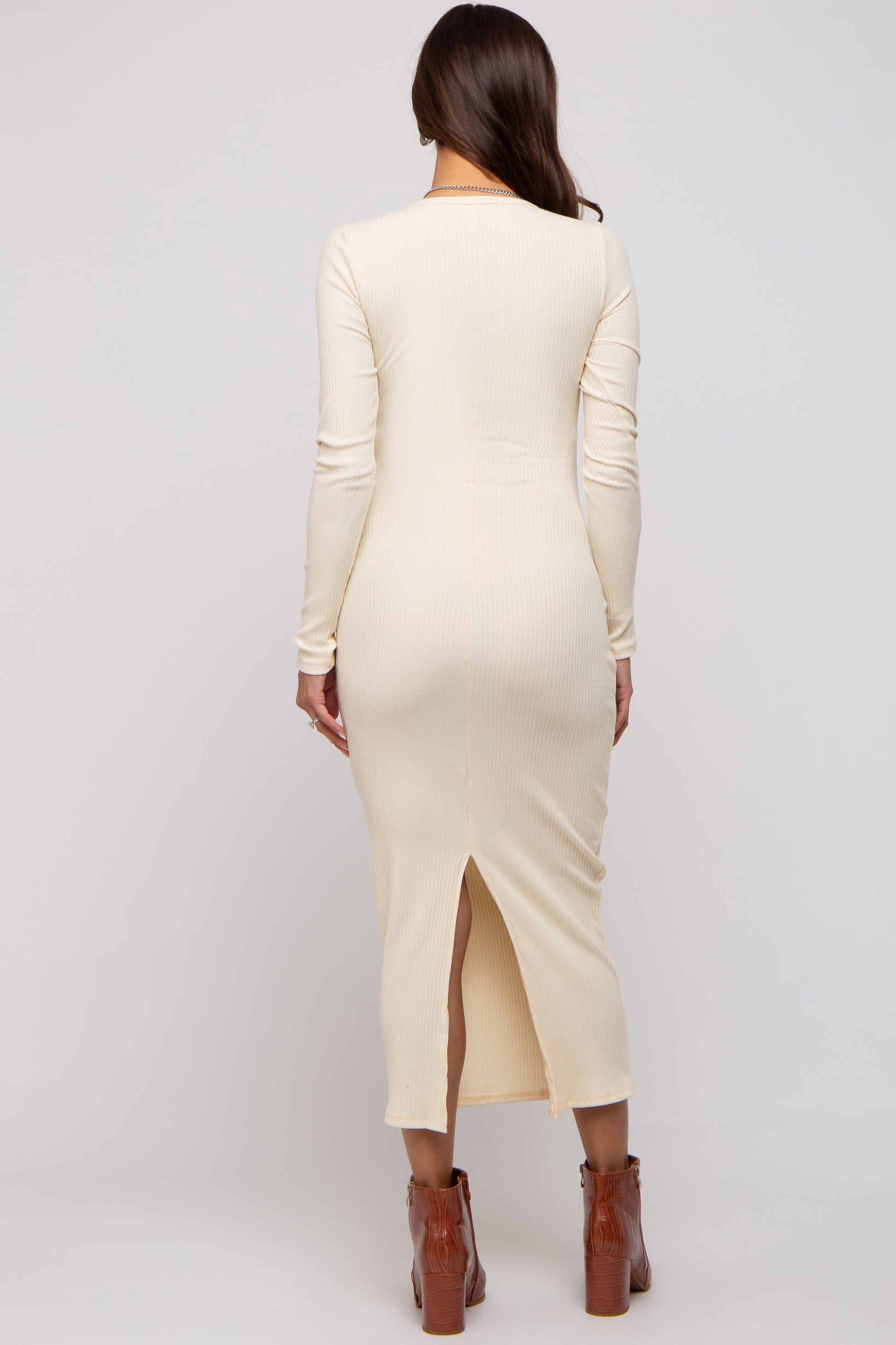 Cream Ribbed Long Sleeve Maternity Maxi Dress The Prissy Pelican Cream Ribbed Long Sleeve Maternity Maxi Dress The Prissy Pelican