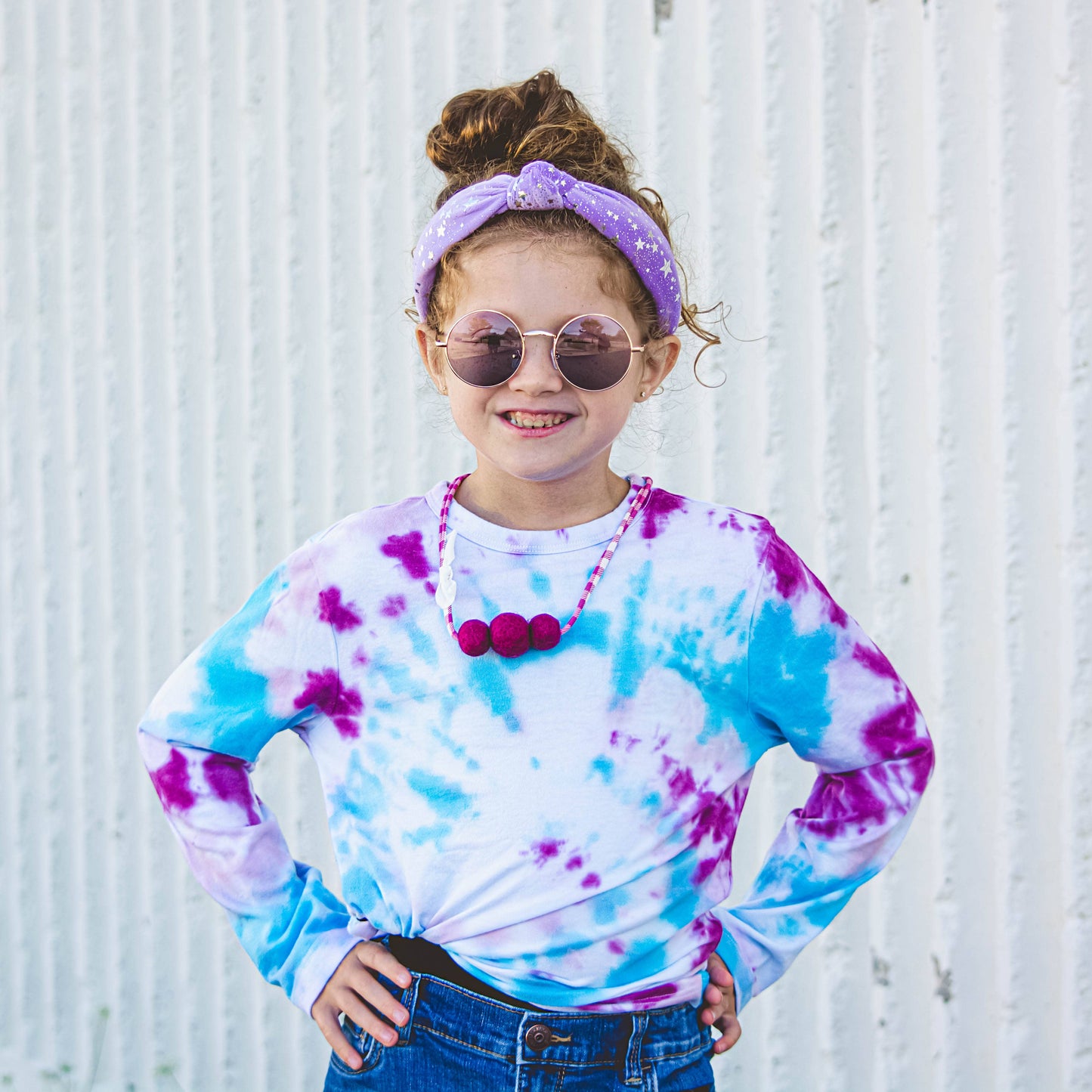 Kids Knot Headband - Star Purple Velvet Hair Accessories