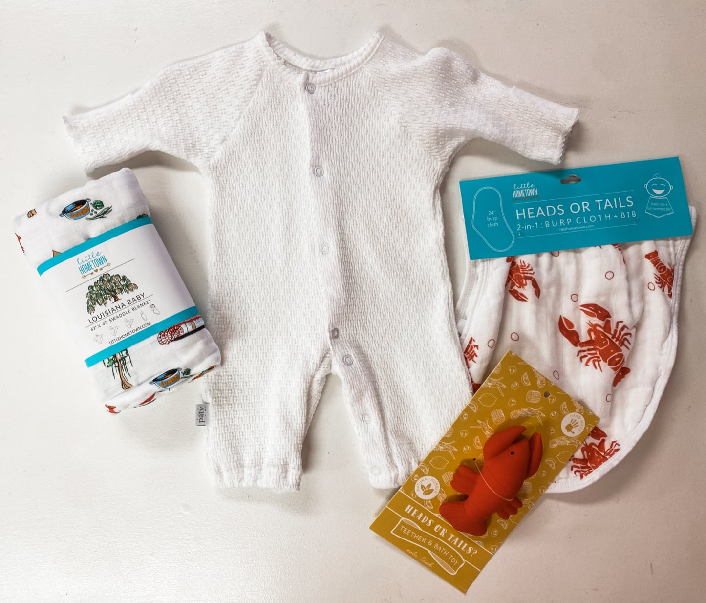 Paty Newborn White Knit LS Converter Gown