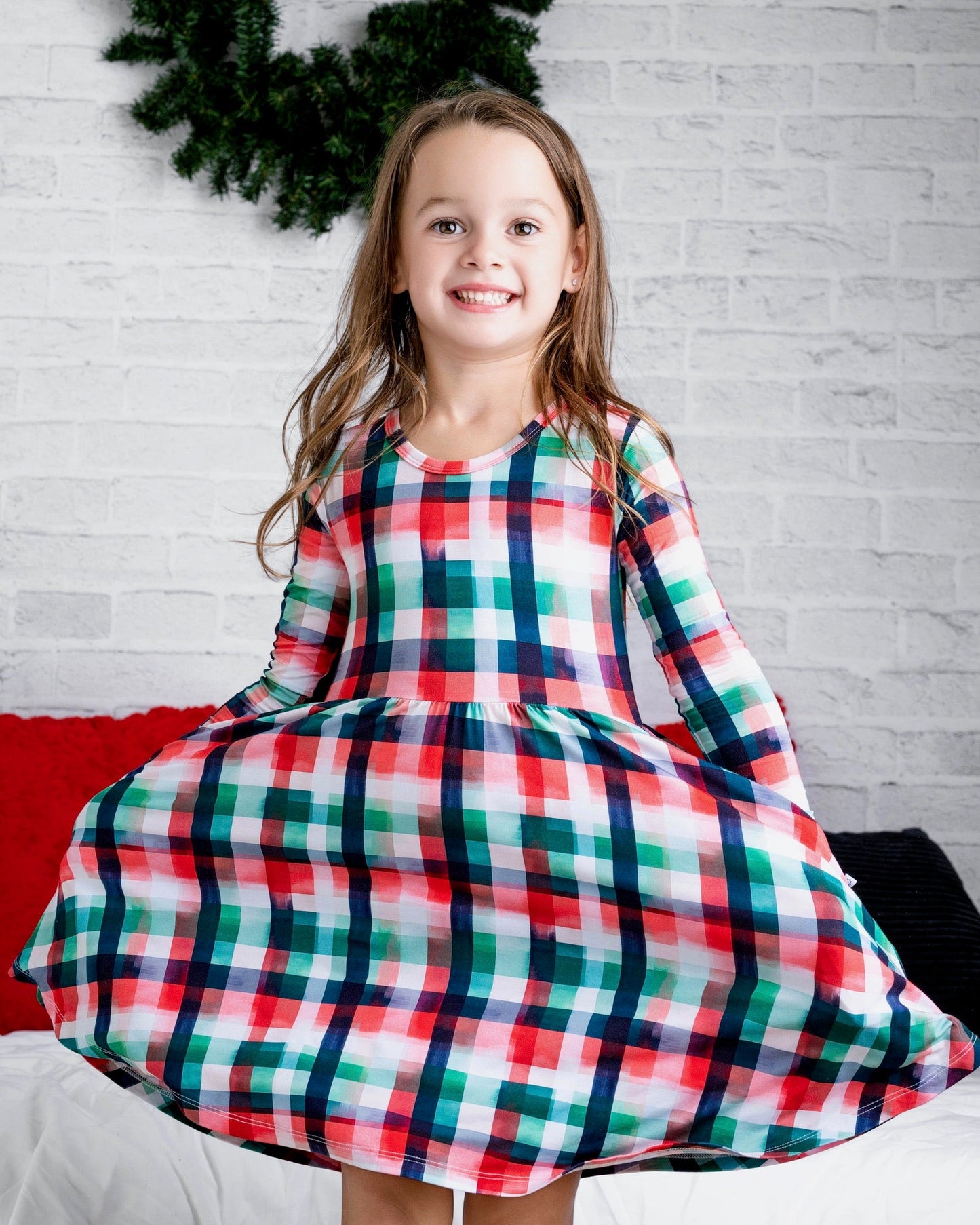 Noel Long Sleeve Pocket Twirl Dress