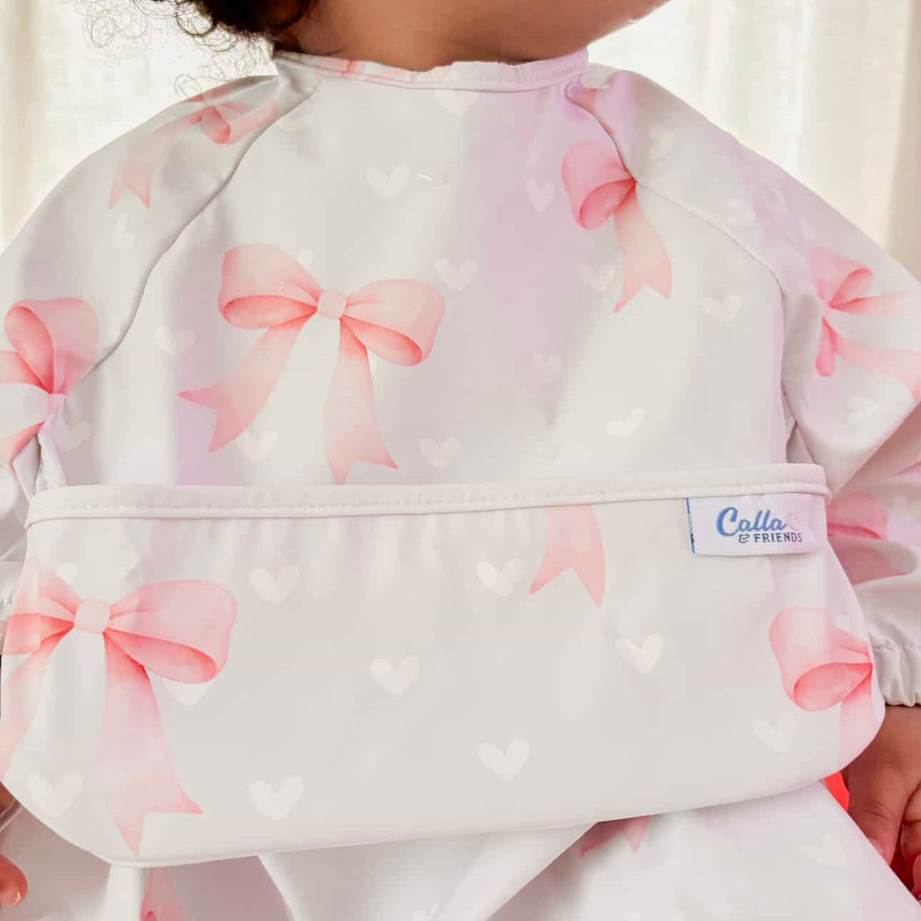 The Grayson Long Sleeve Bib - Sweetheart Bows