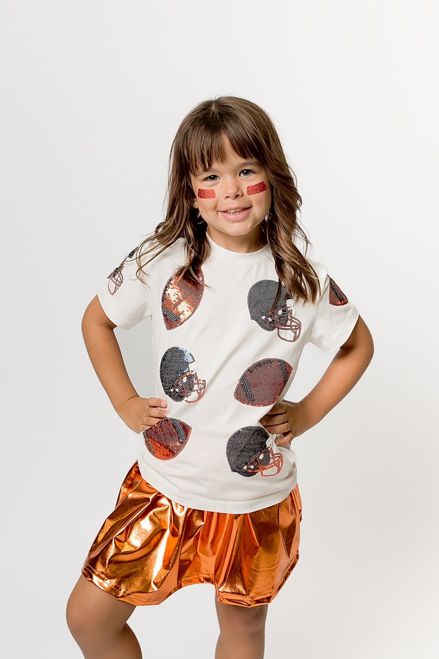 Kids' Football Fever T-Shirt - Navy and Orange