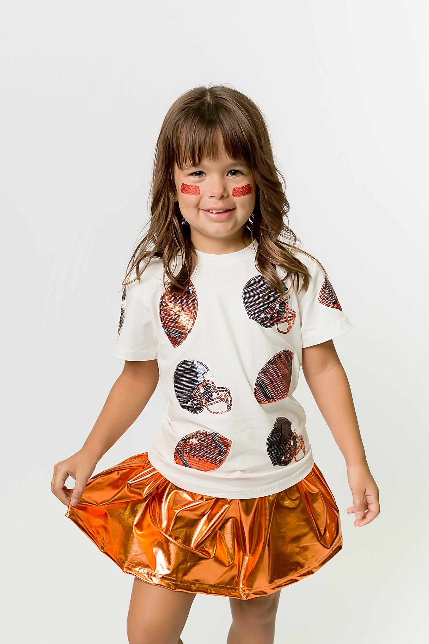 Kids' Football Fever T-Shirt - Navy and Orange