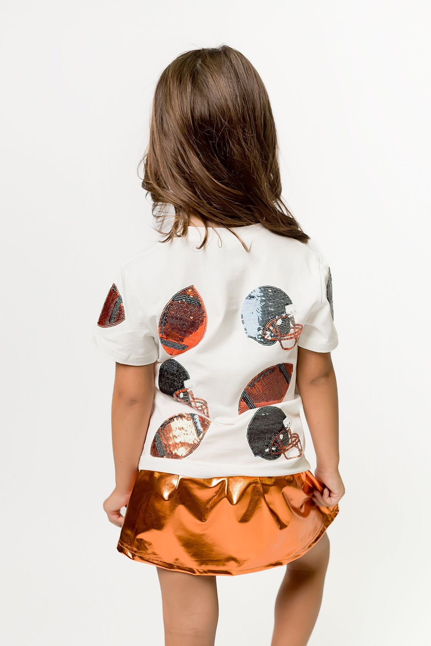 Kids' Football Fever T-Shirt - Navy and Orange