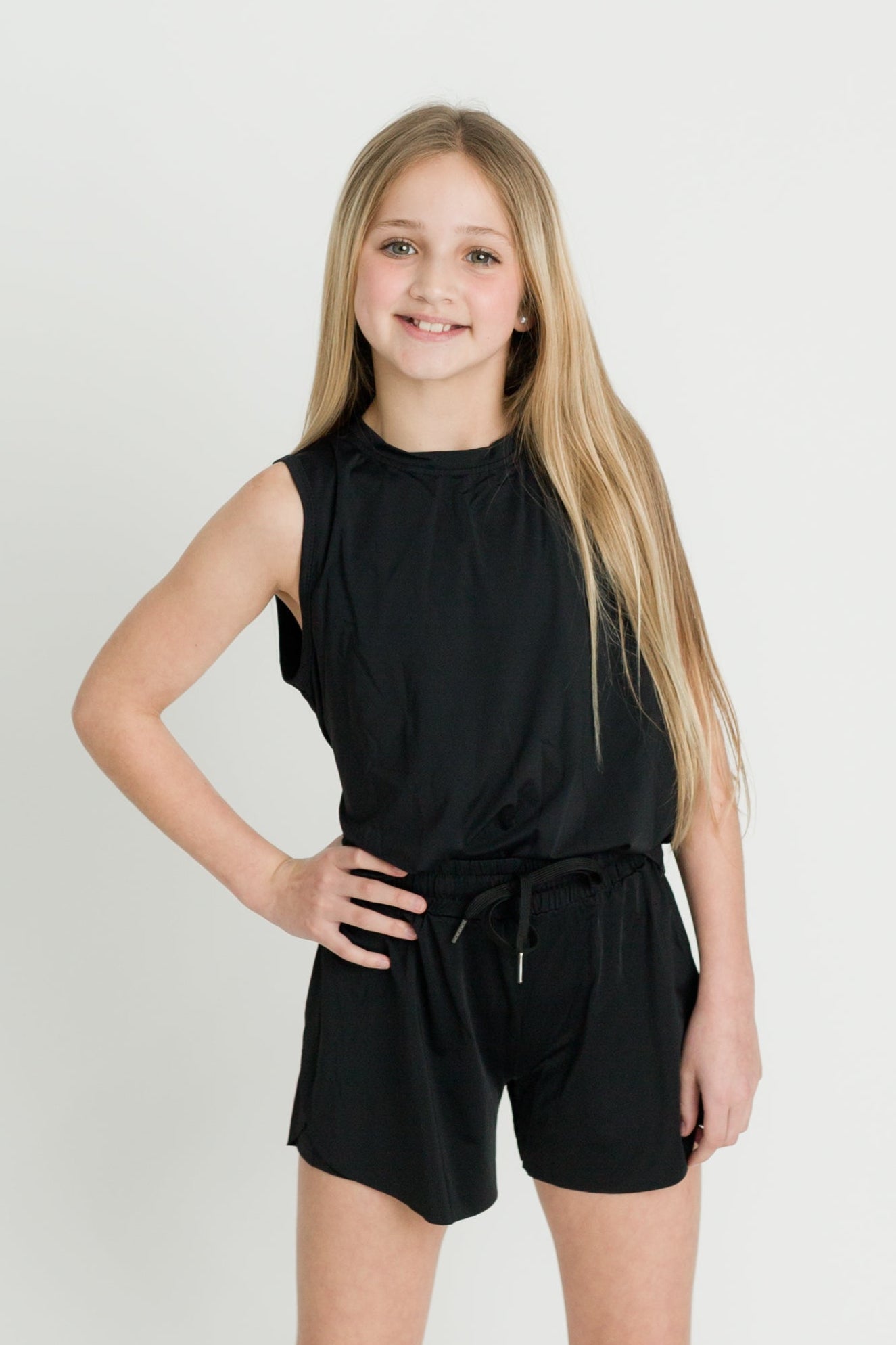 Kids' Black High-Low Tank