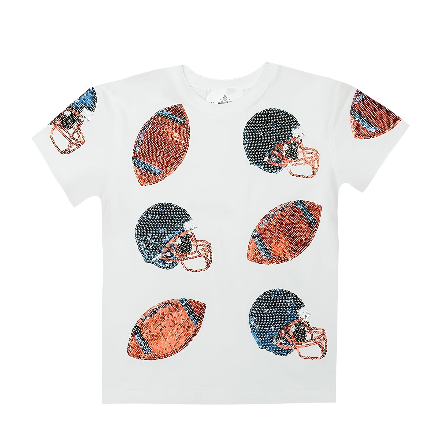 Kids' Football Fever T-Shirt - Navy and Orange
