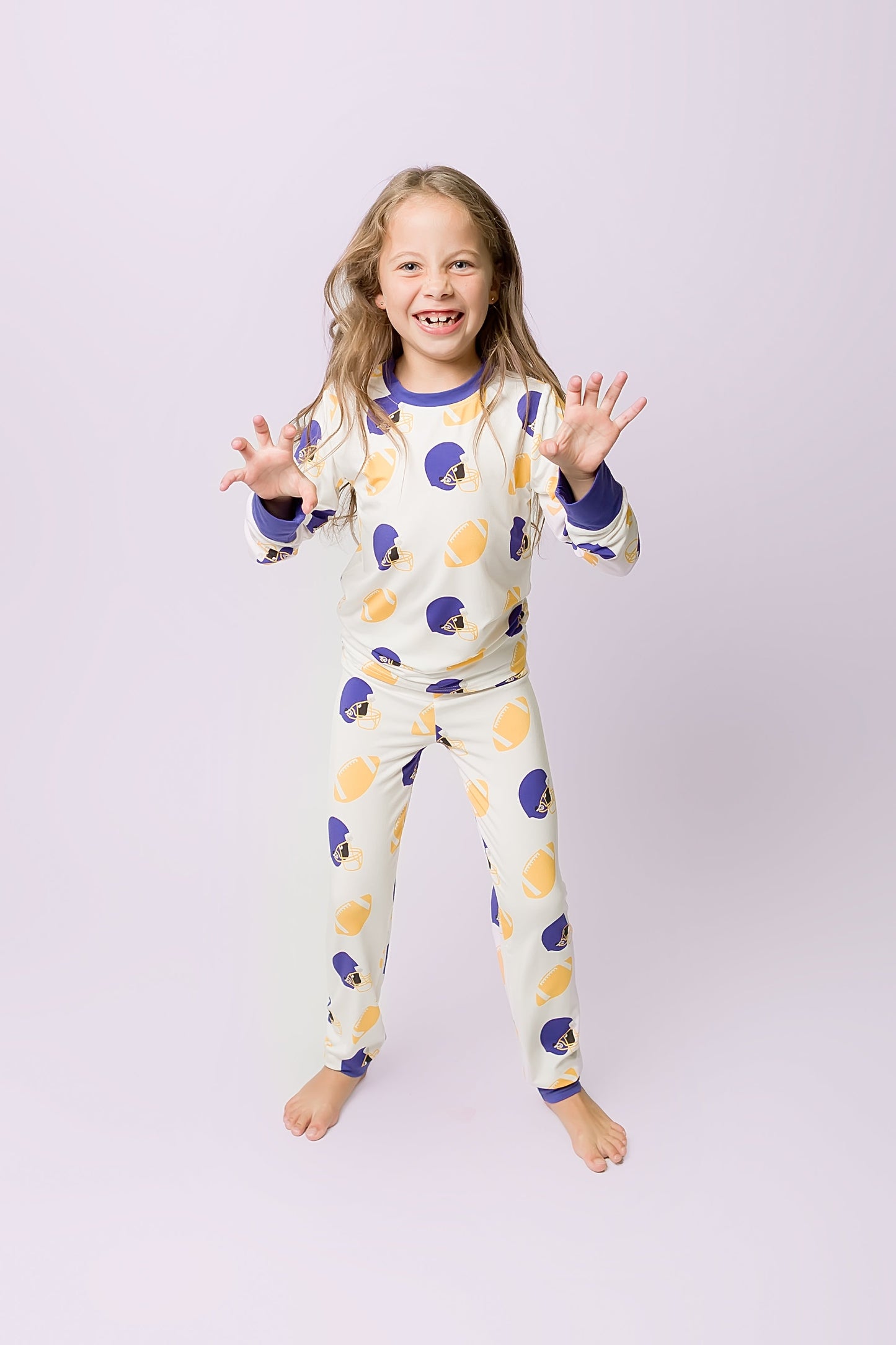 Football Fever Purple and Gold Pajamas