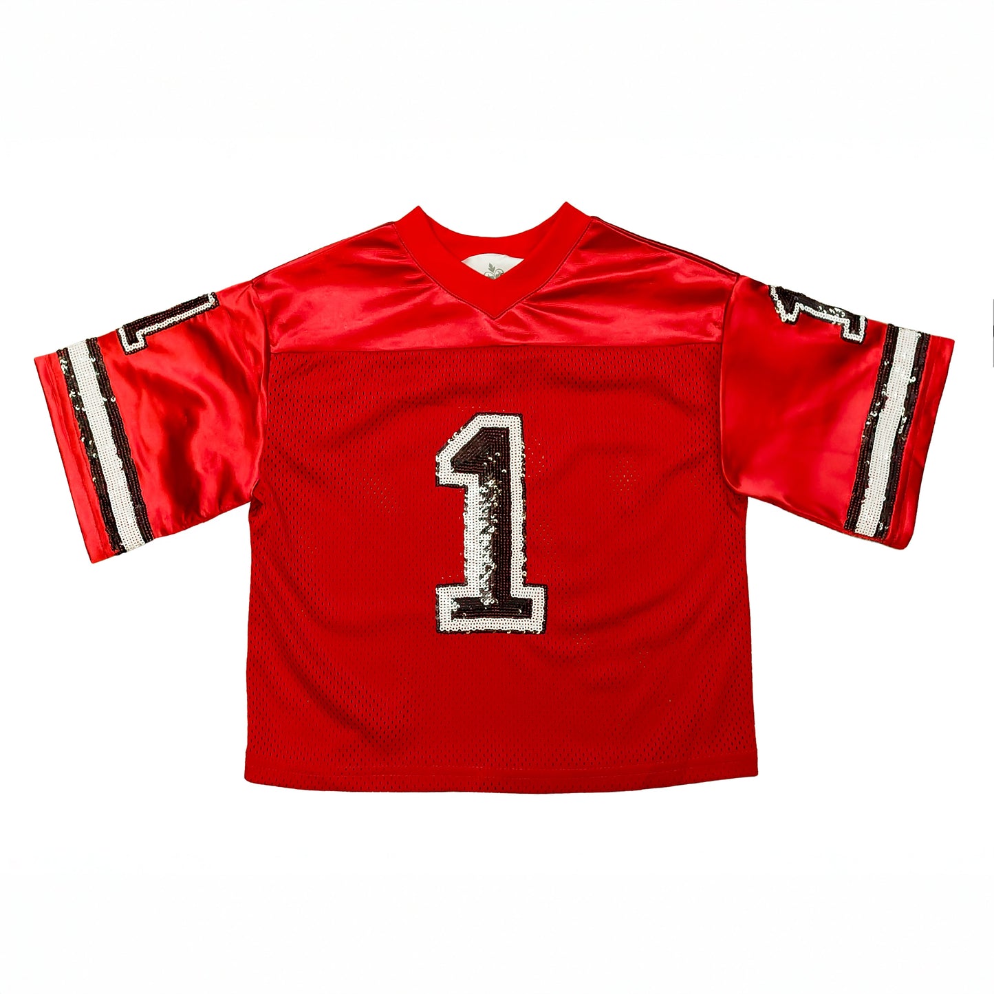 Red and Black Sequin Adult Jersey