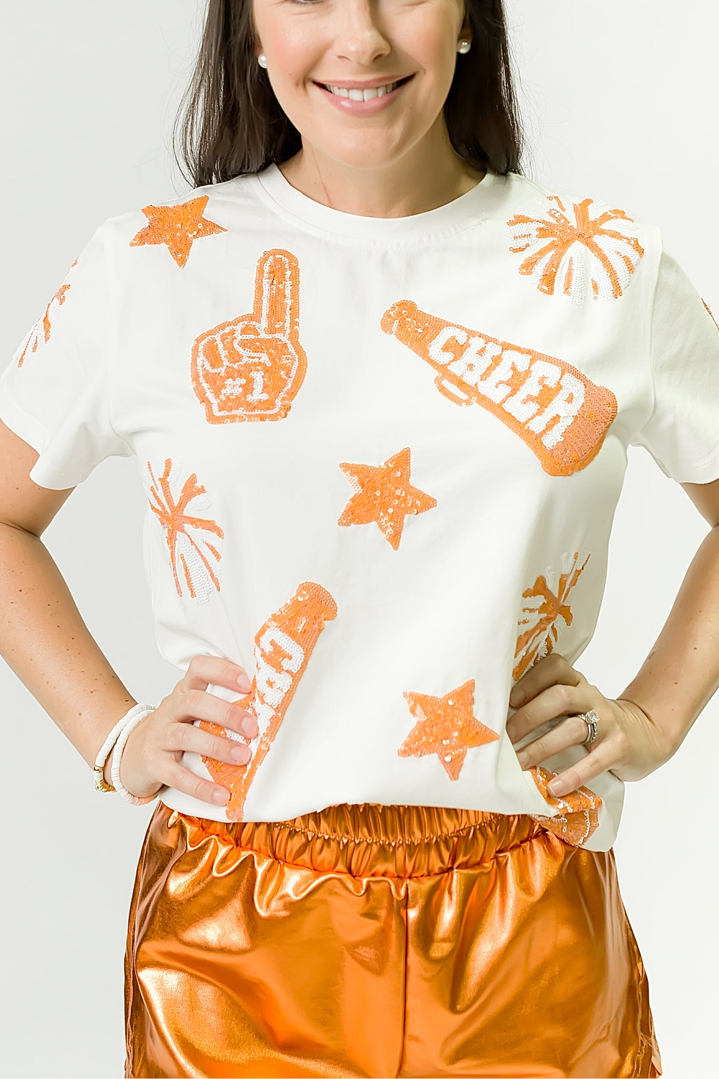 Orange and White Cheer Shirt