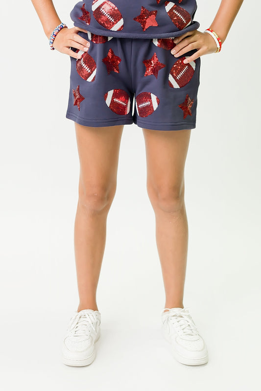 Navy and Red Football Shorts