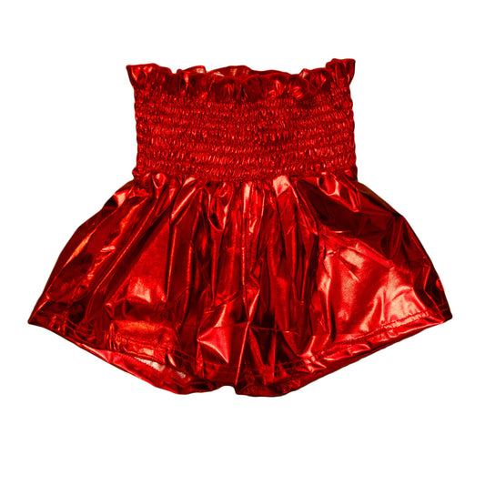Red Metallic Swing Adult Shorts