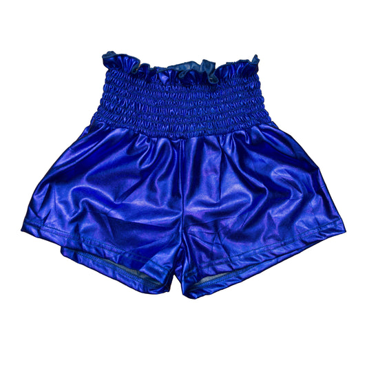 Royal Blue Metallic Swing Shorts