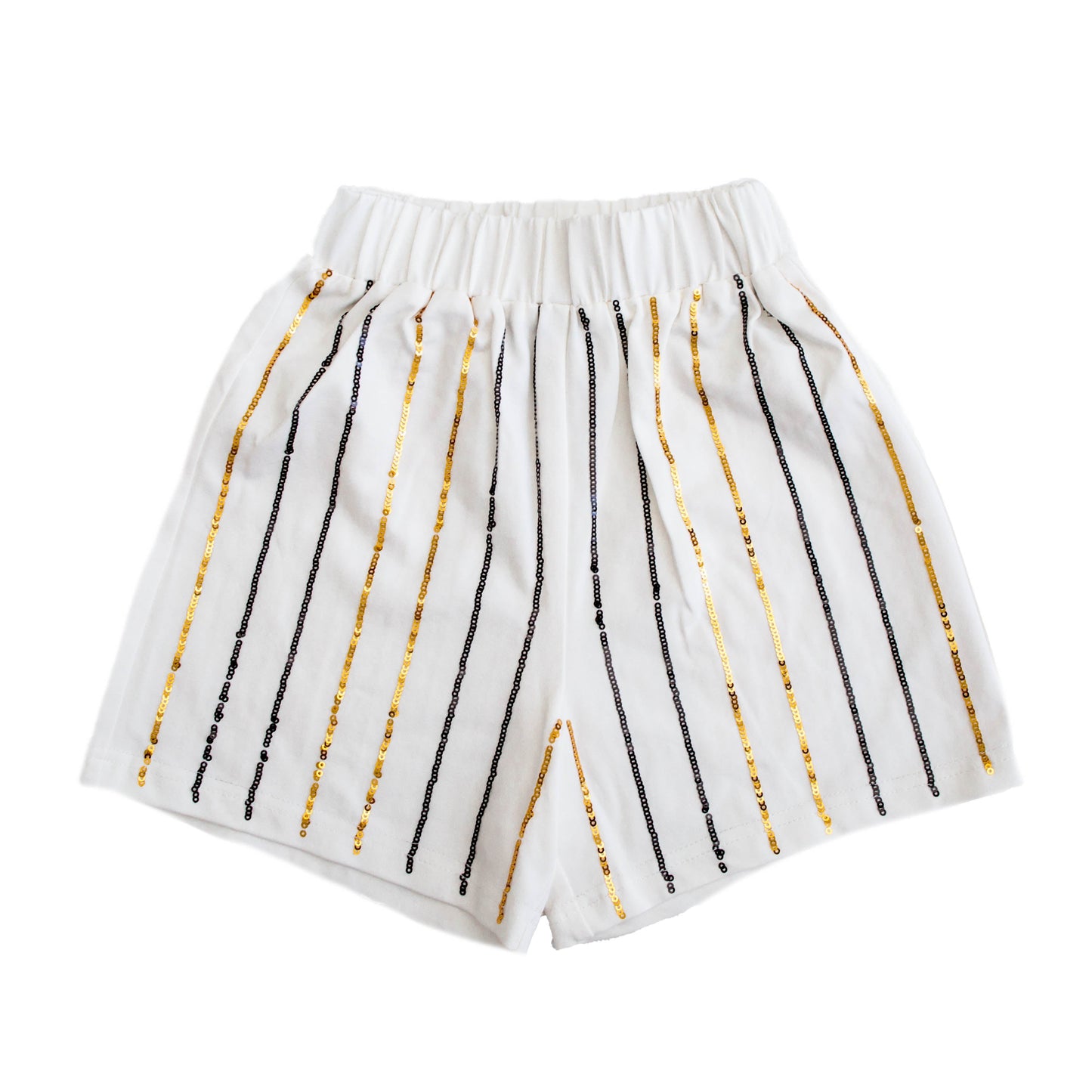 Black and Gold Sequin Striped Adult Shorts