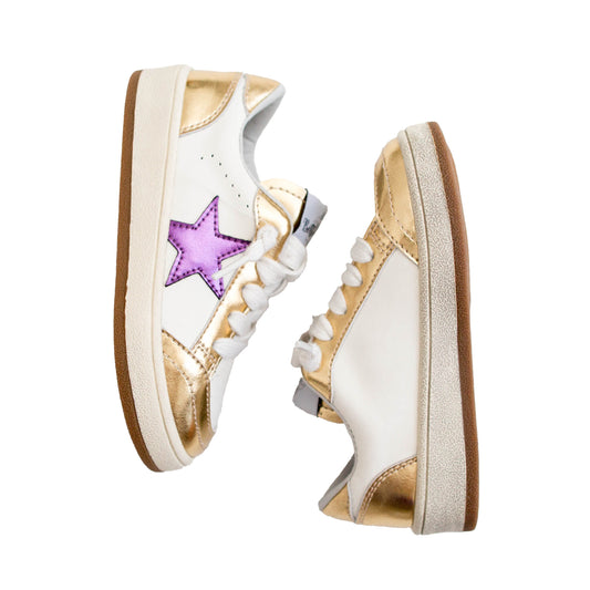 Purple and Gold Star Sneakers