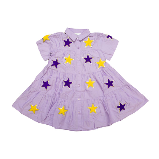 Purple and Yellow Star Adult Dress