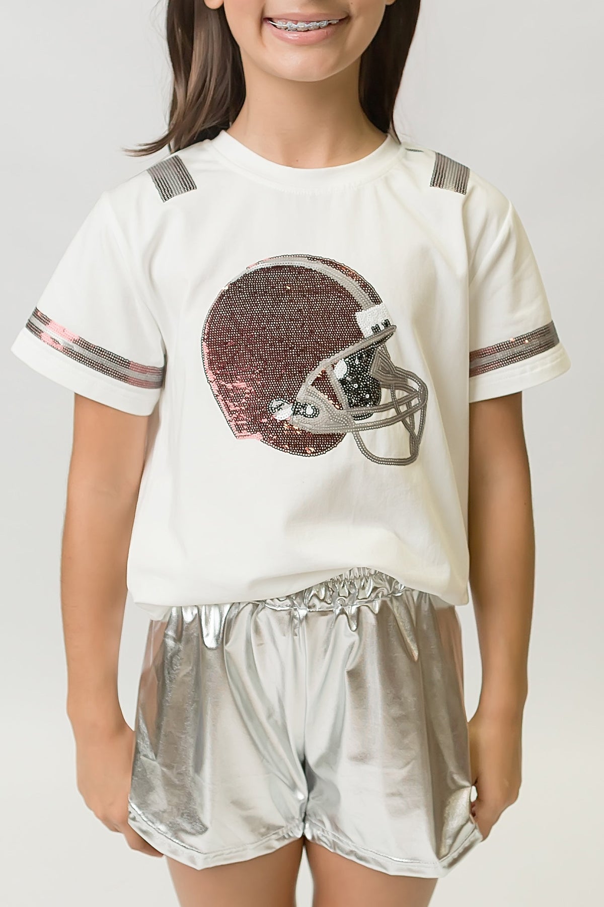 Kids' Metallic Swing Shorts - Silver