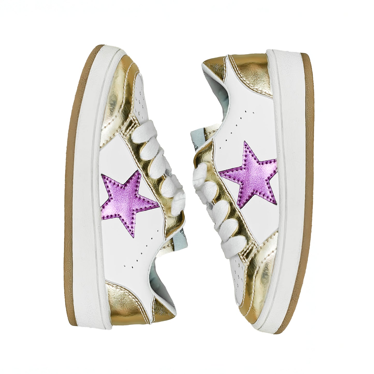 Gold and Purple Star Kid Sneakers