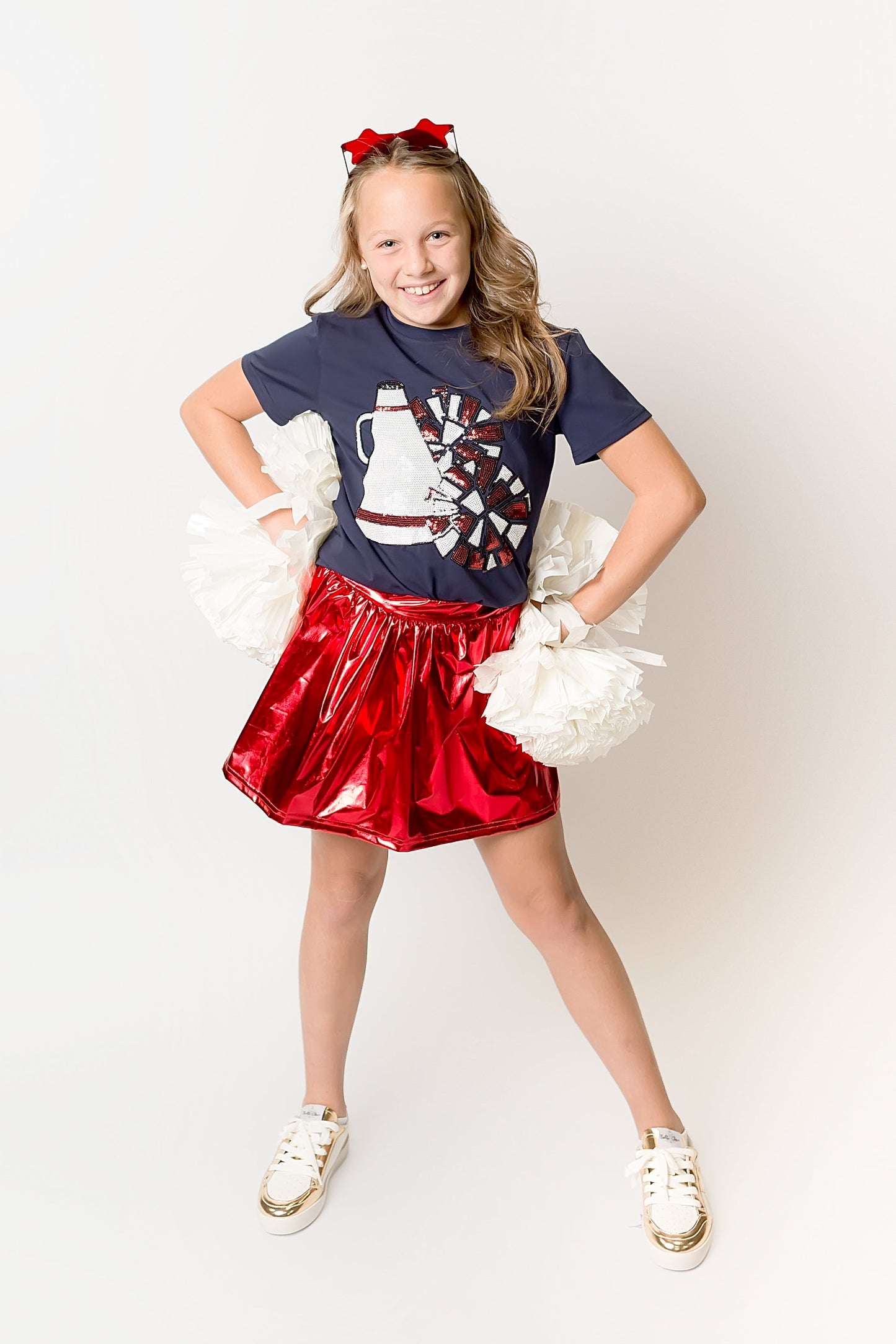 Kids' Metallic Skort - Red