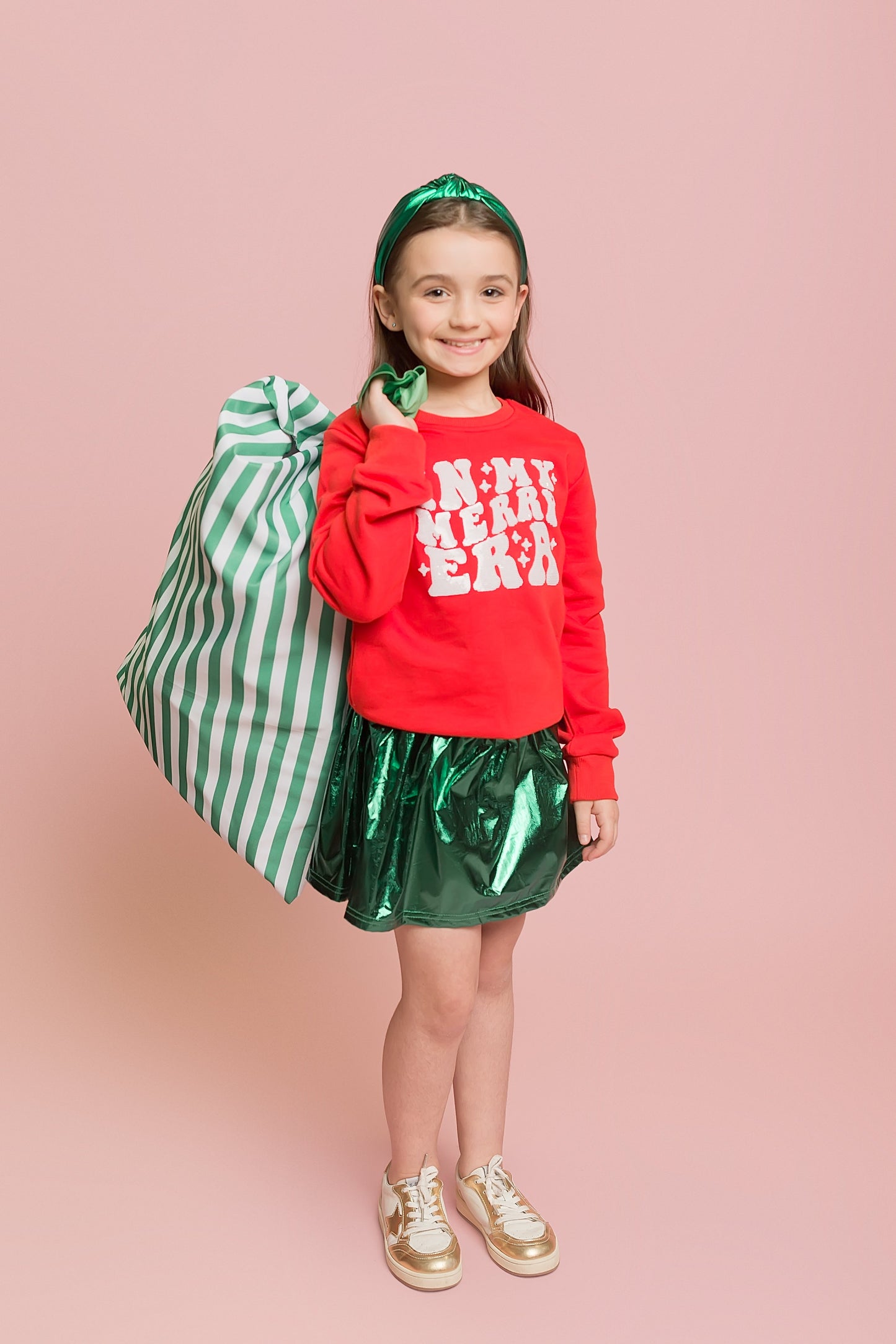 Green Metallic Skort