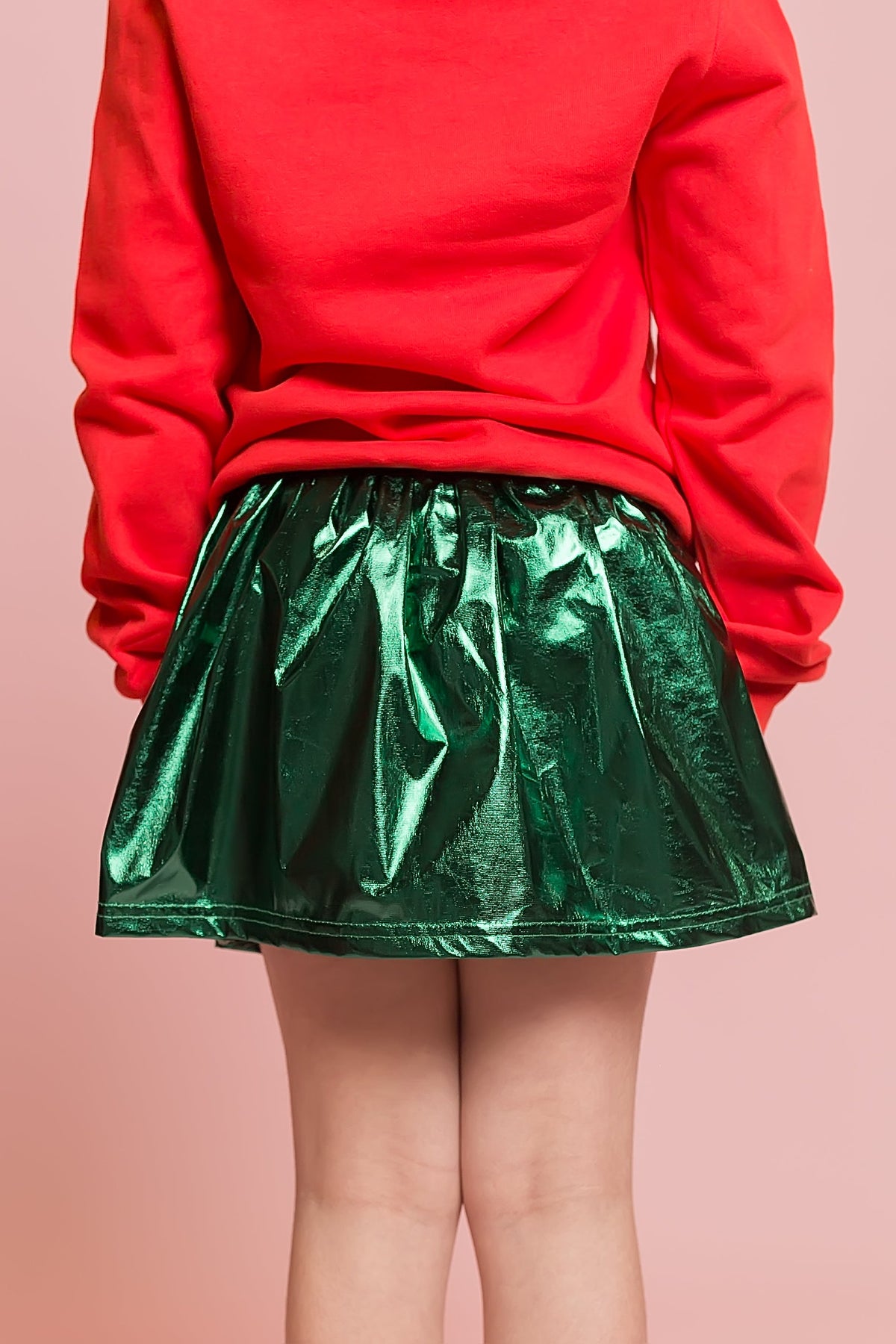 Kids' Metallic Skort - Kelly Green