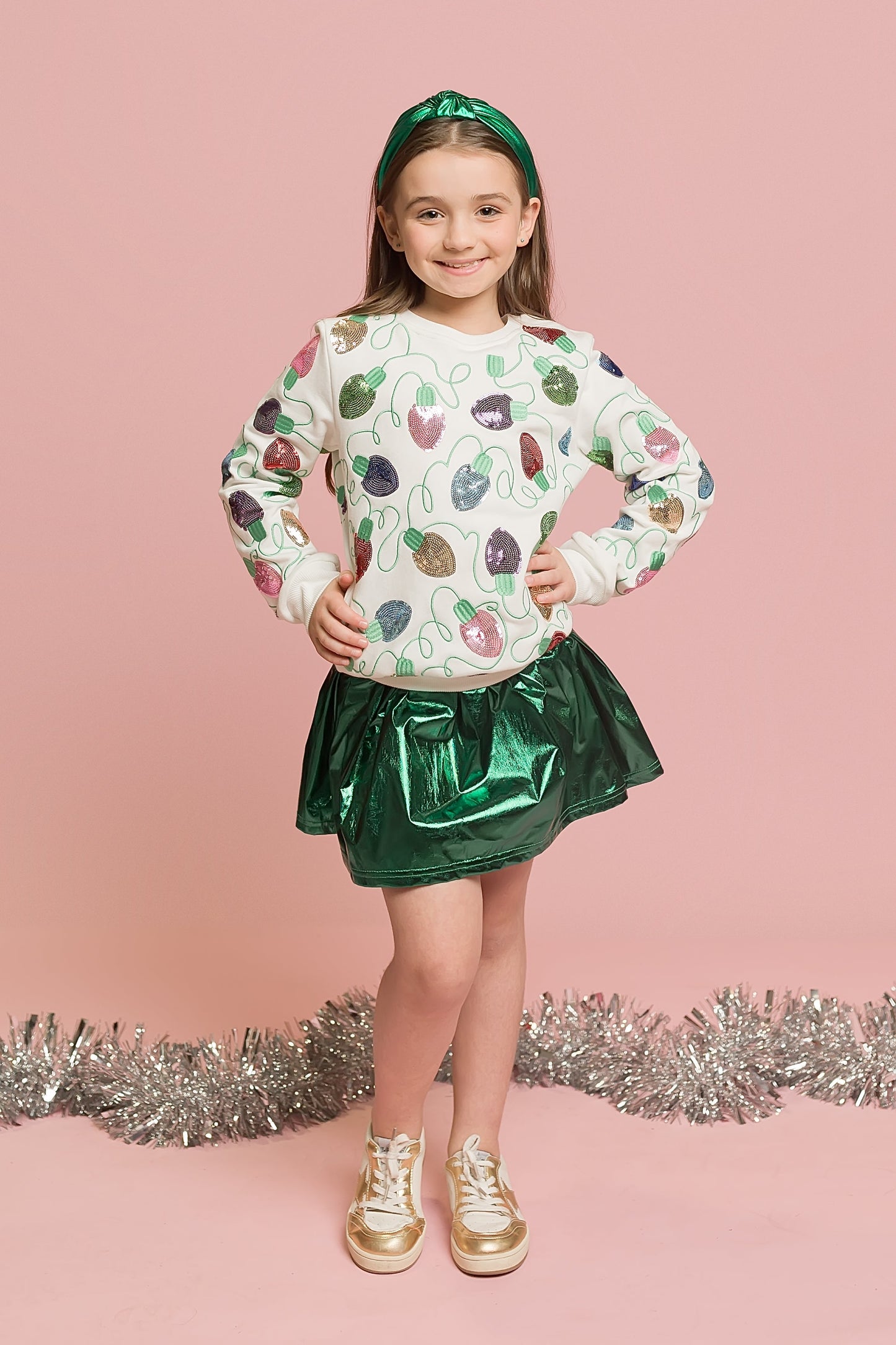 Green Metallic Skort