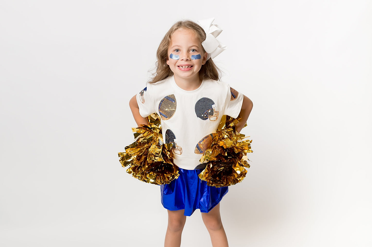 Kids' Football Fever T-Shirt - Royal Blue and Gold