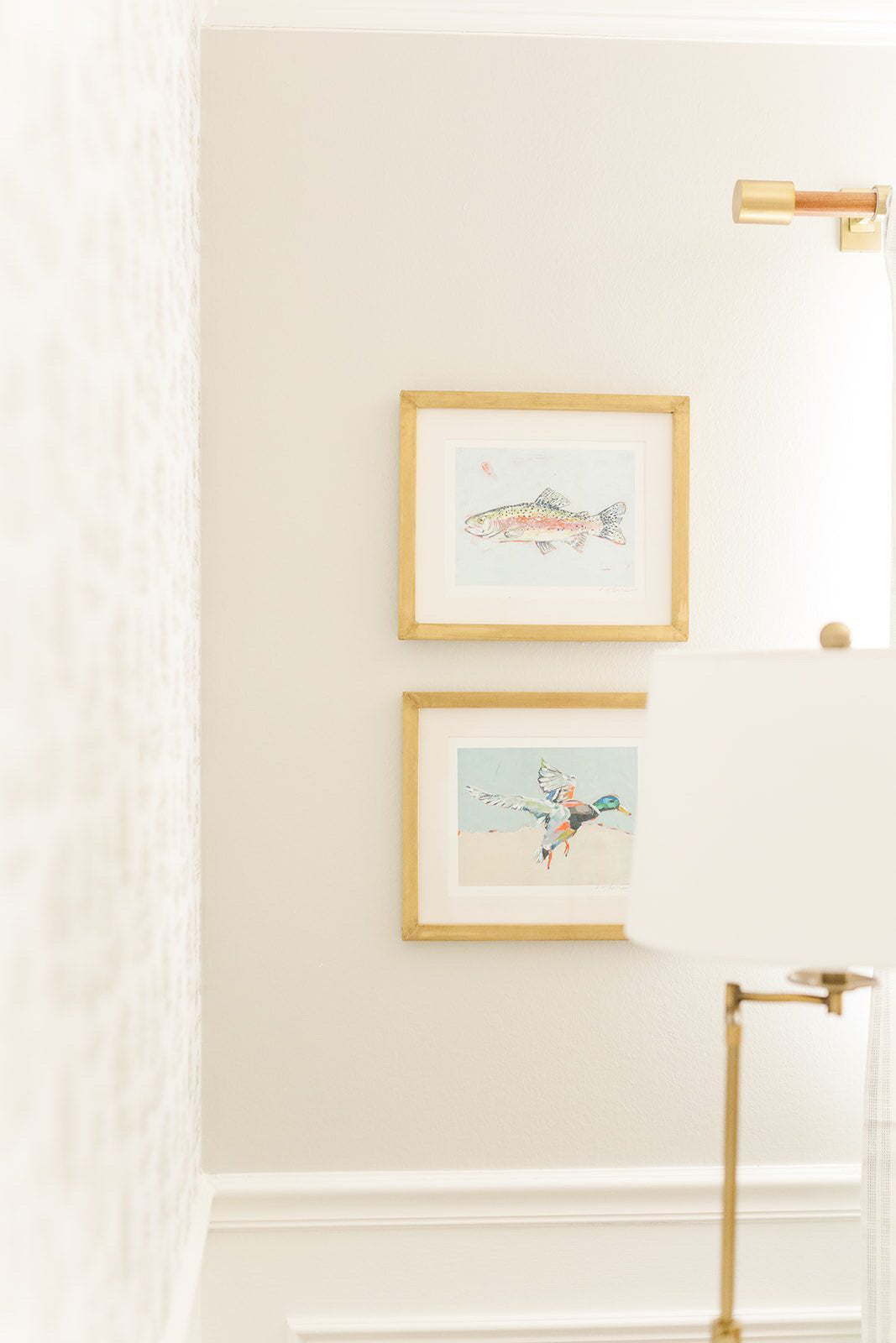 Shore Searching Mallard And Fish Fine Art Print