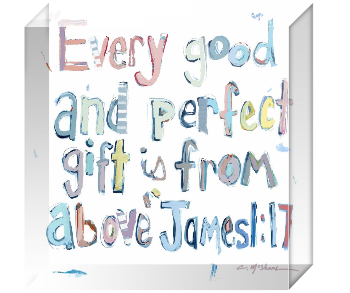 James 1:17 Bible Verse Acrylic Tabletop Art