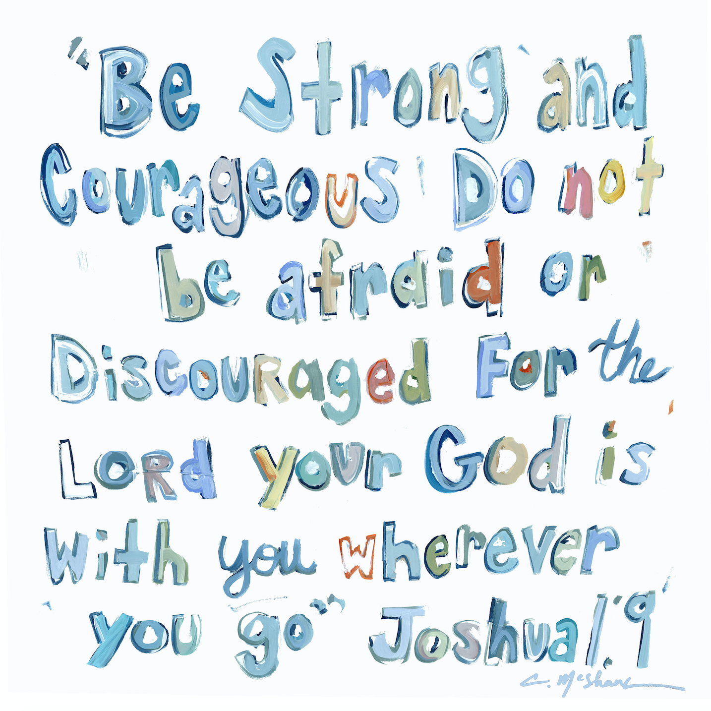 Joshua 1:9 Bible Verse Acrylic Tabletop Art