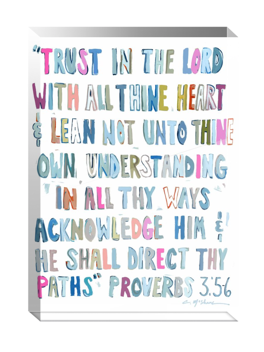 Proverbs 3:5-6 Bible Verse Acrylic Tabletop Art