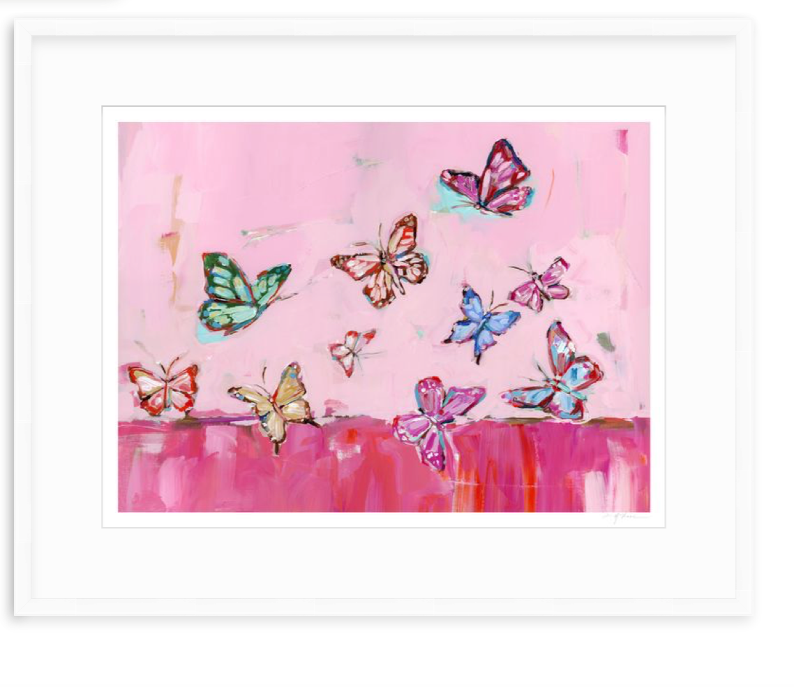 Butterfly Wishes Hot Pink Fine Art Print