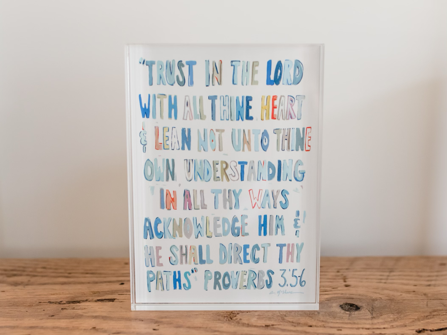 Proverbs 3:5-6 Bible Verse Acrylic Tabletop Art