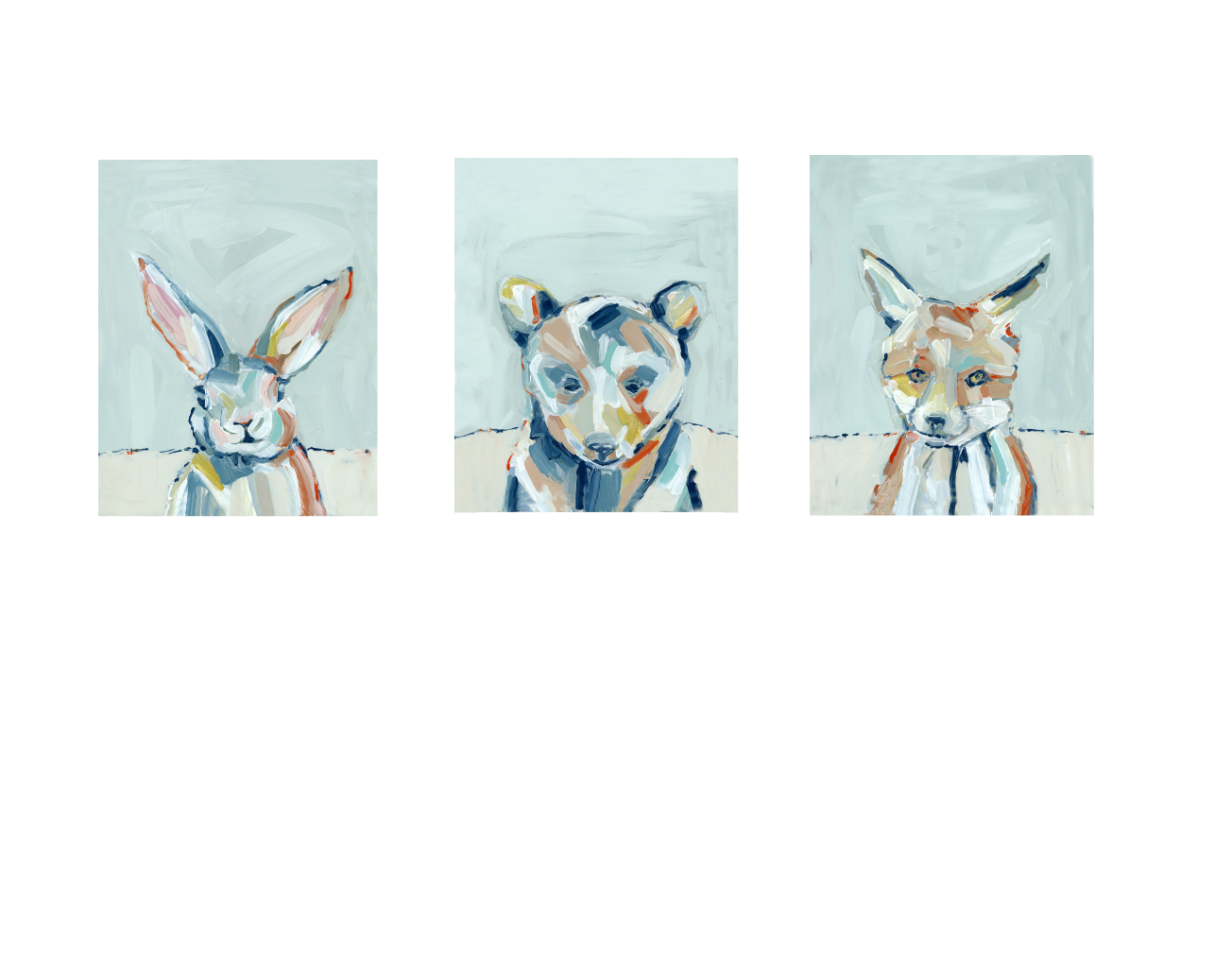 The Woodlands Fox Bear Bunny Fine Art Prints