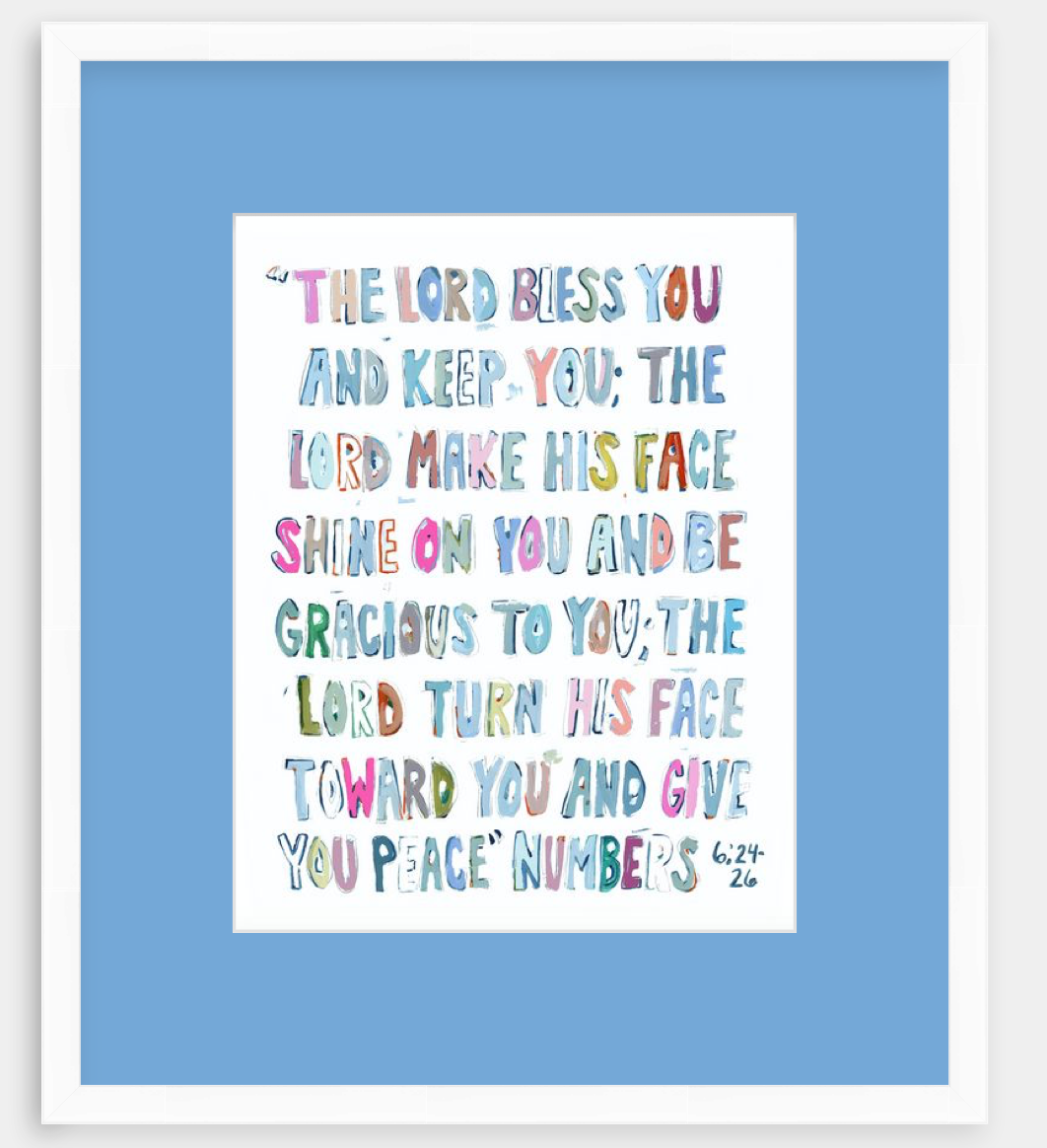 Numbers 6: 24-26 Pink Bible Verse Fine Art Print