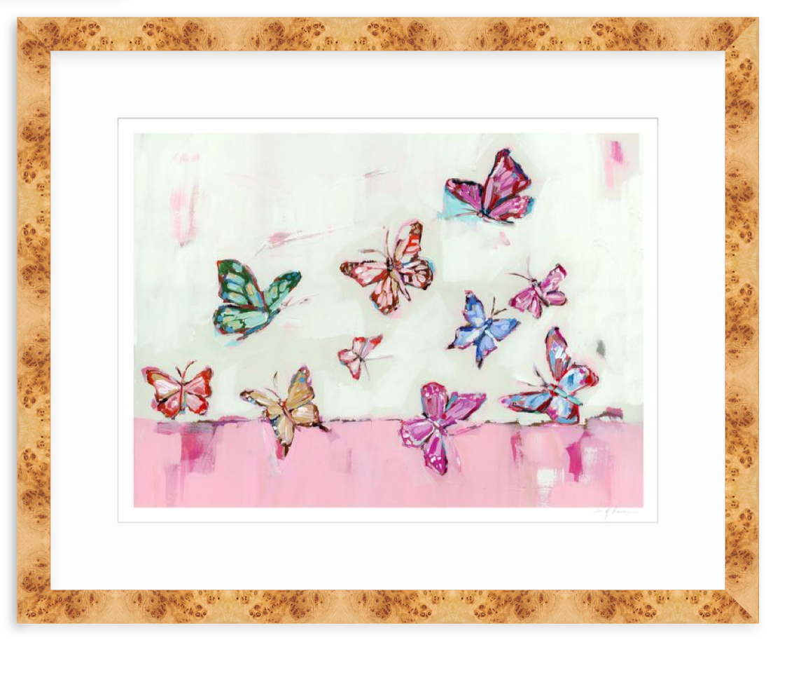 Butterfly Wishes Light Pink Fine Art Print