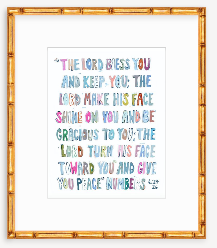Numbers 6: 24-26 Pink Bible Verse Fine Art Print
