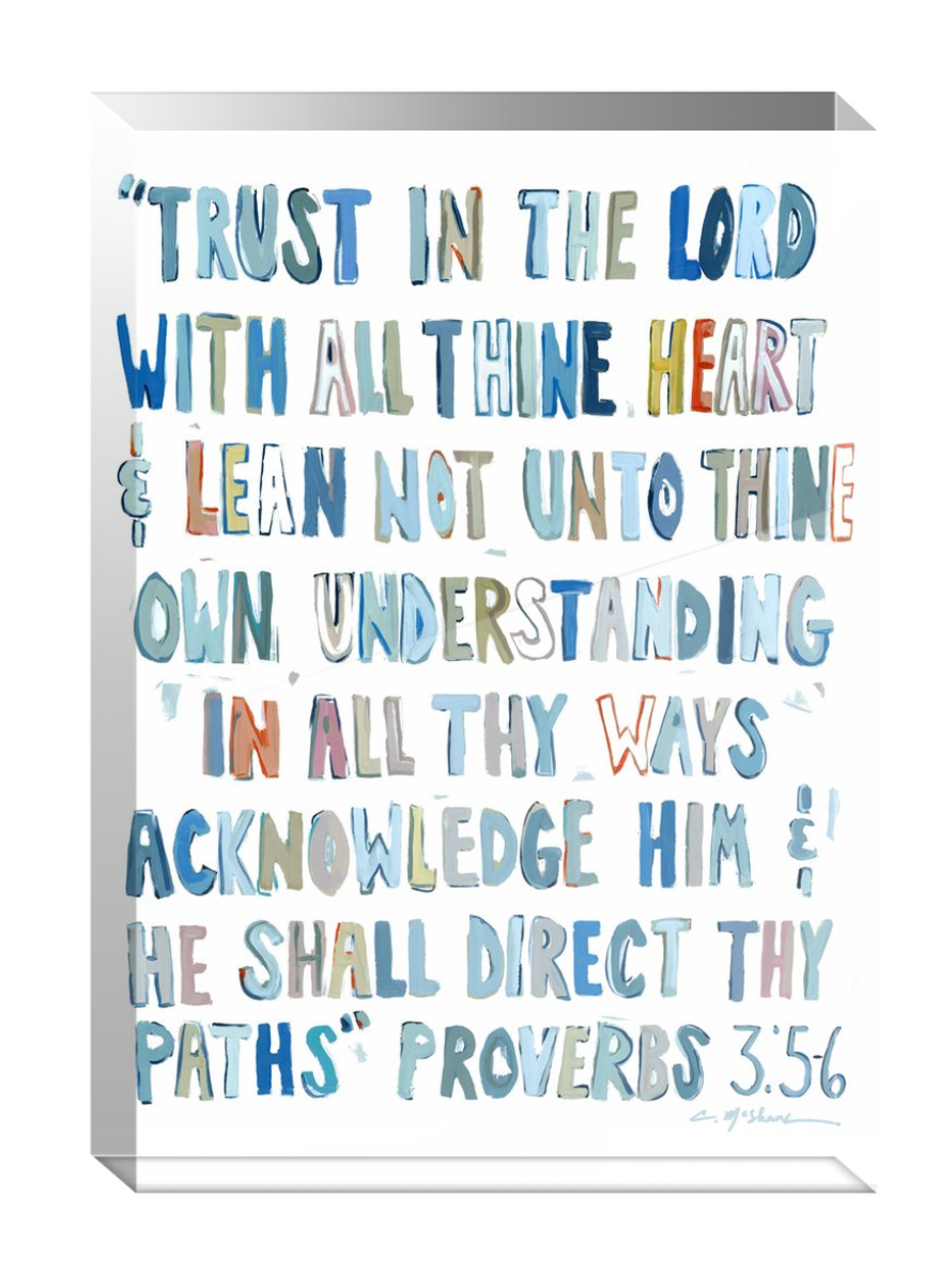 Proverbs 3:5-6 Bible Verse Acrylic Tabletop Art
