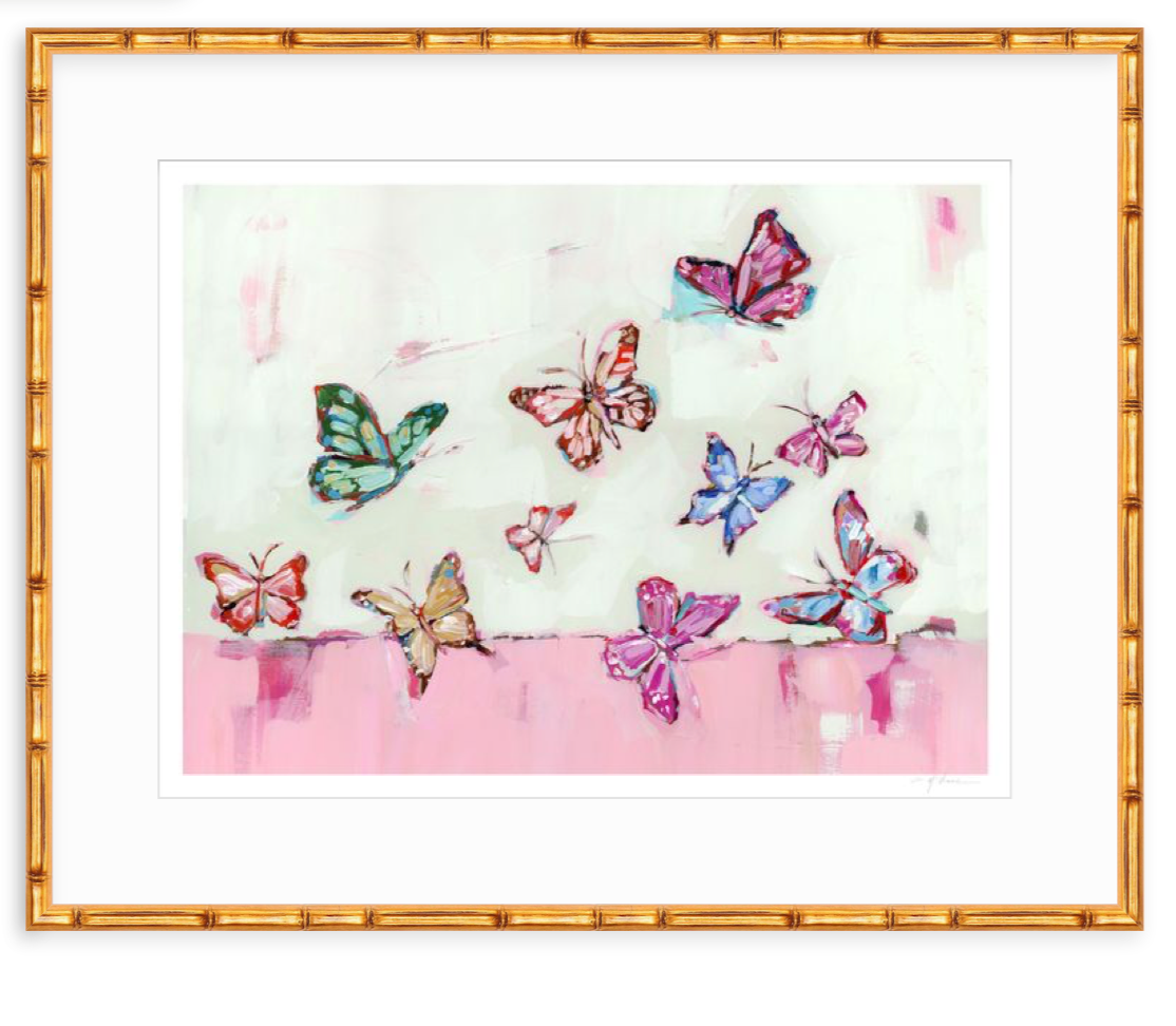 Butterfly Wishes Light Pink Fine Art Print