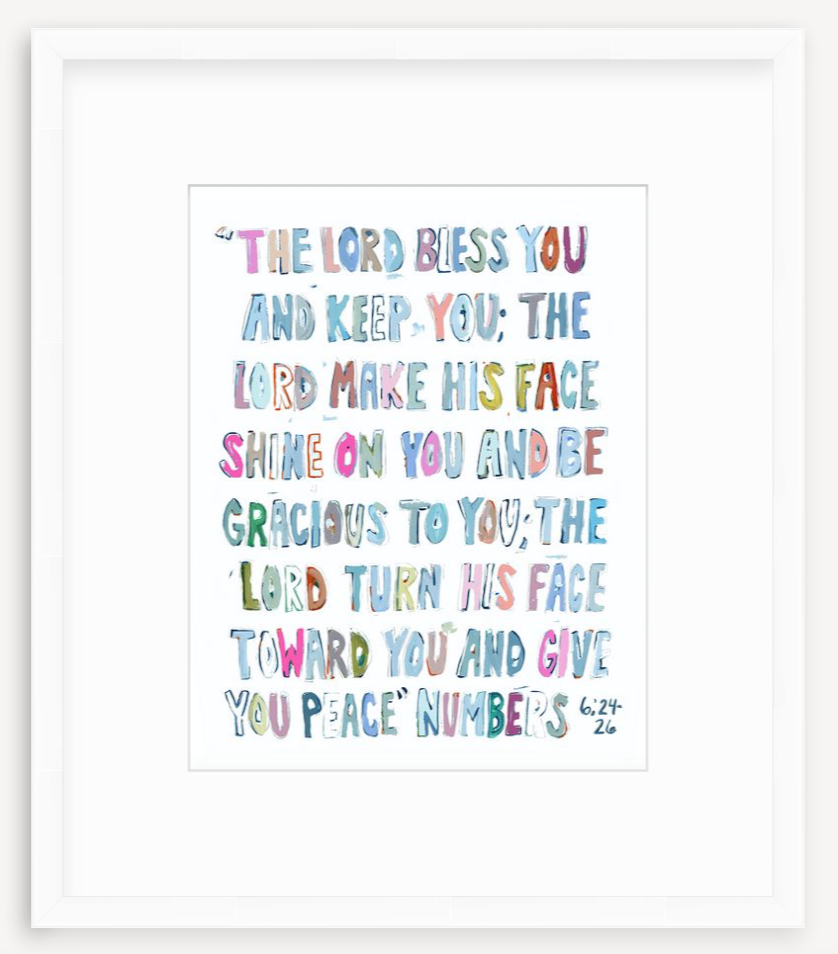 Numbers 6: 24-26 Pink Bible Verse Fine Art Print
