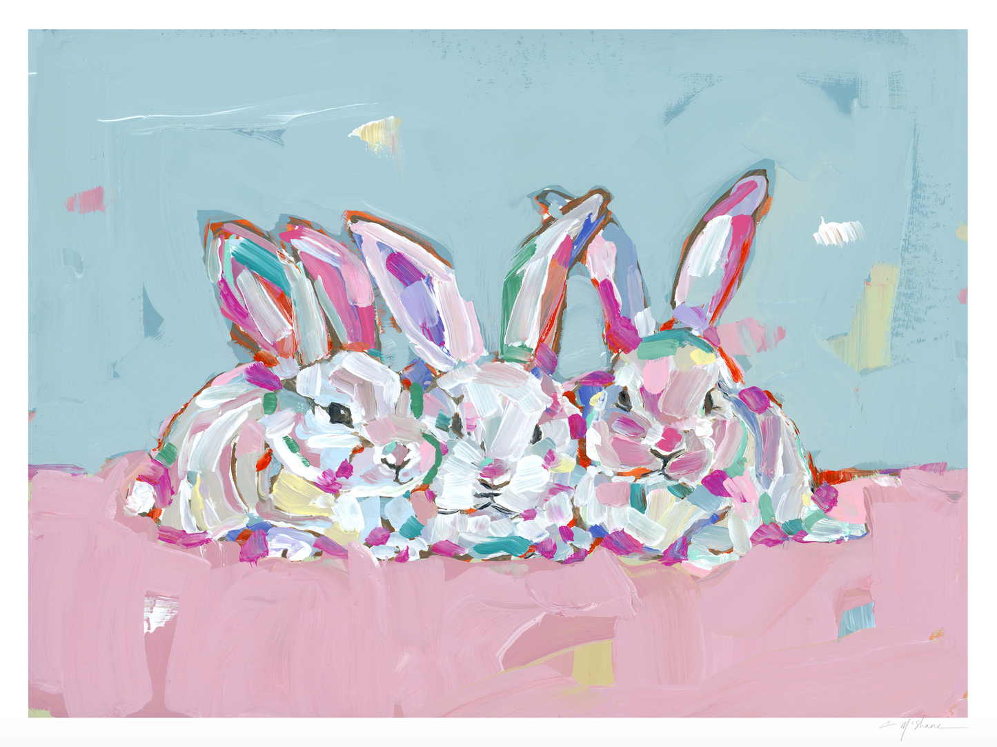 Hip Hap Hop Bunnies Fine Art Print