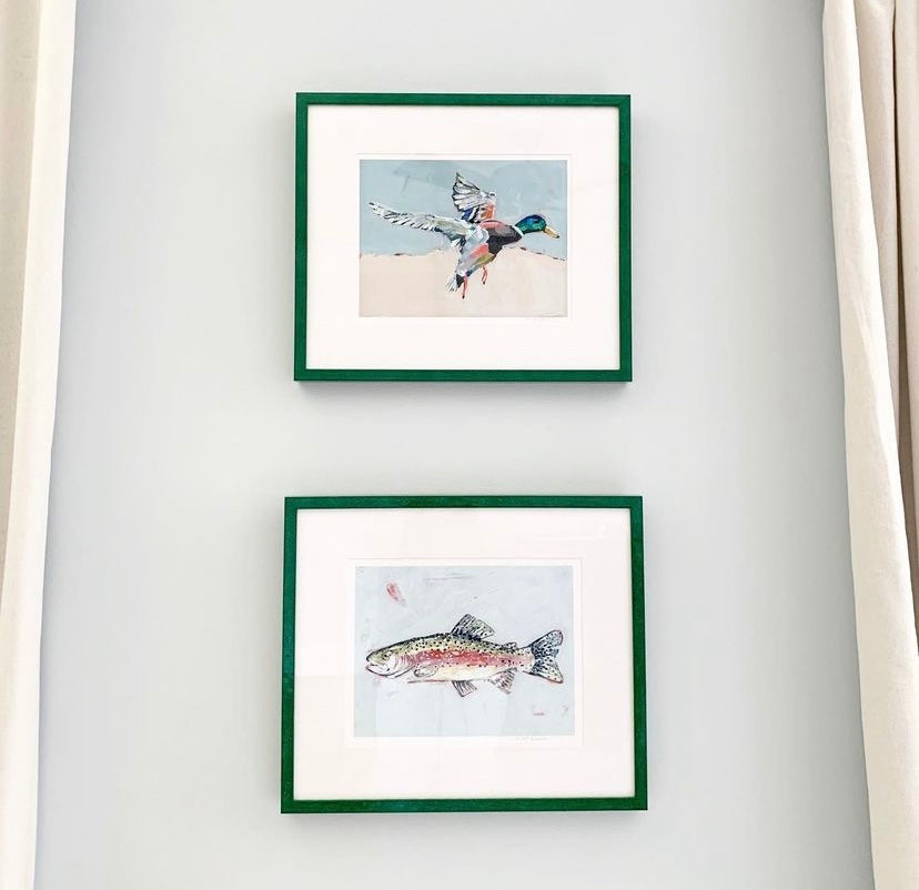 Shore Searching Mallard And Fish Fine Art Print