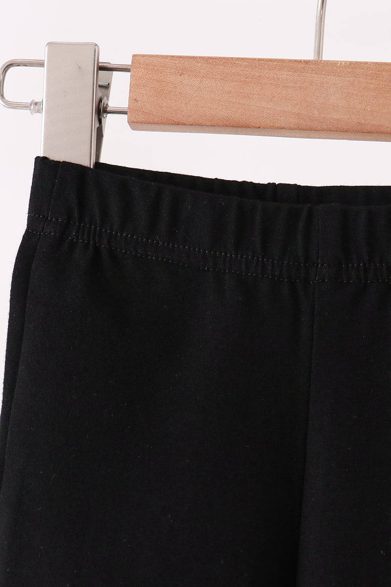 Black scalloped bell pants