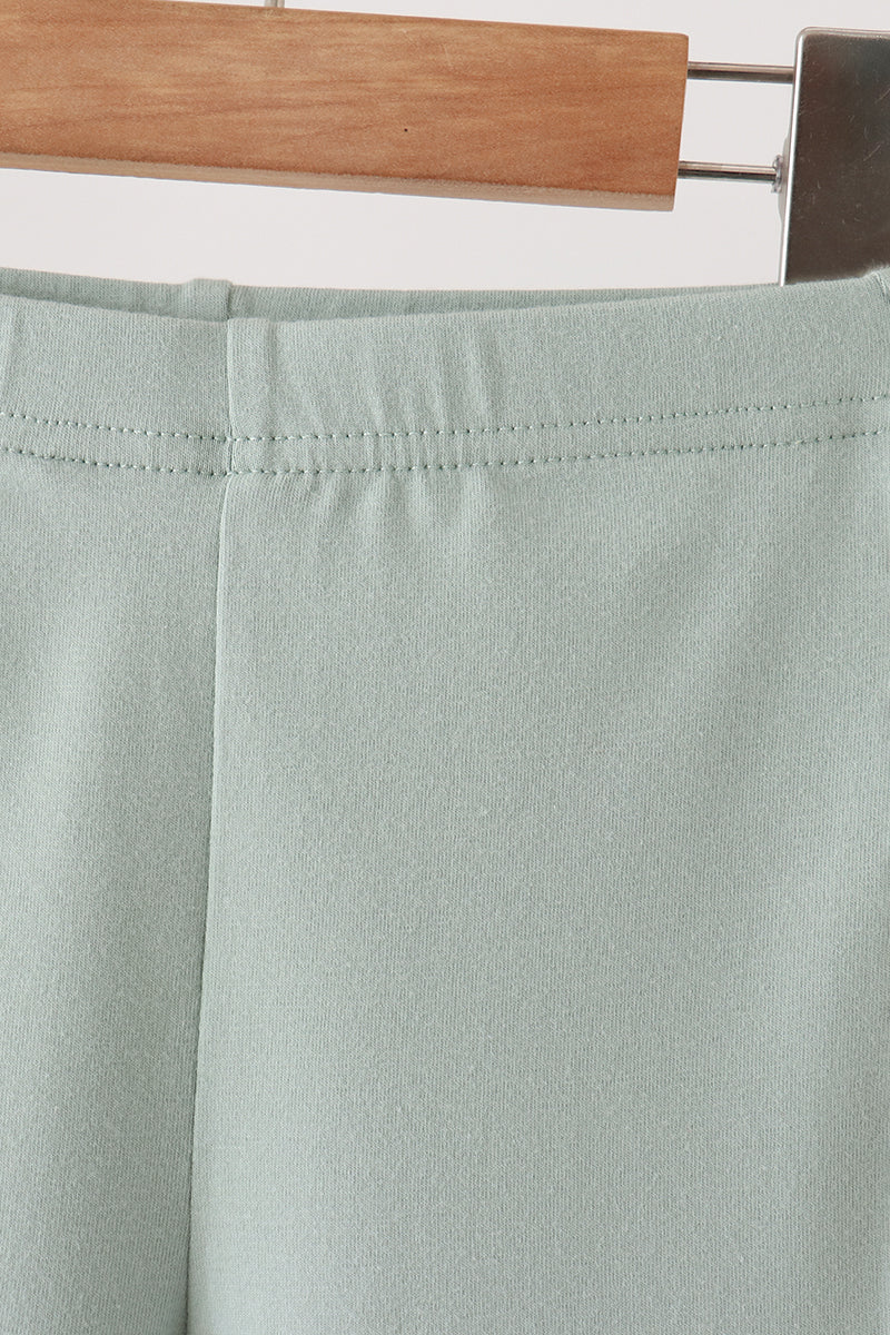 Sage scalloped bell pants