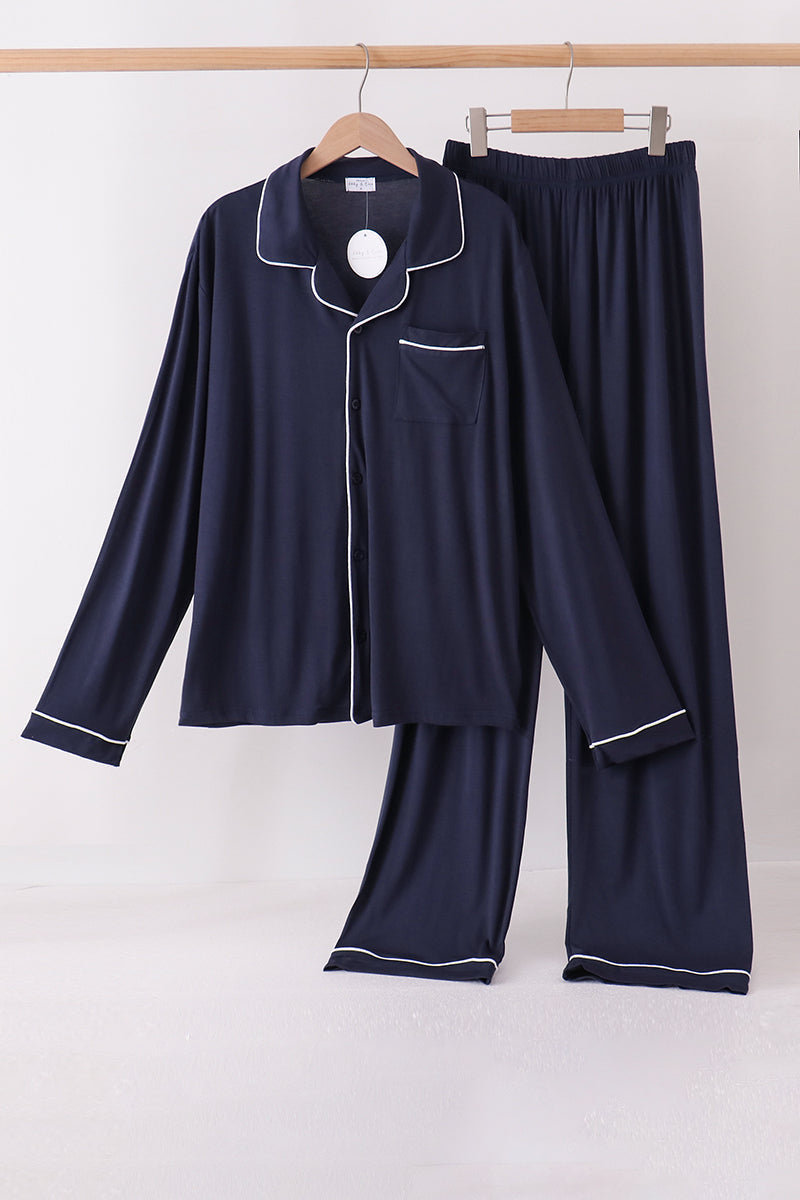 Navy bamboo mom pajama set