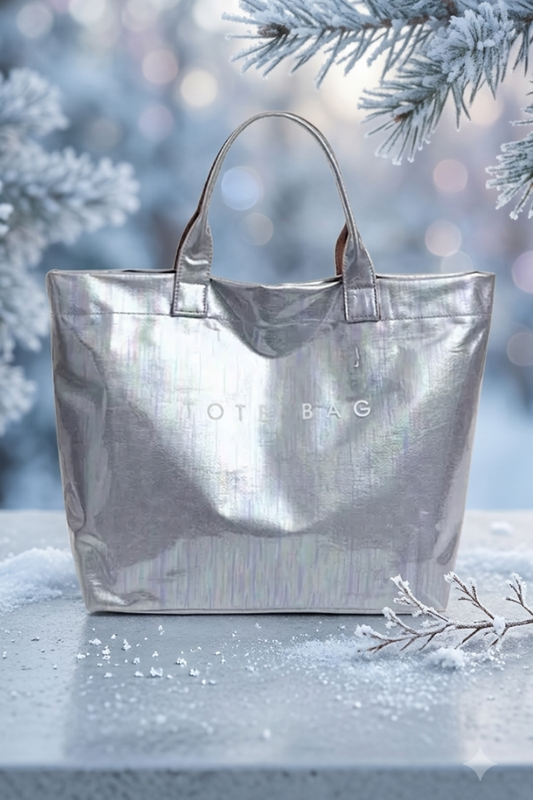 SC - ETA 9/8-9/22 Silver Iridescent Vinyl TOTE BAG