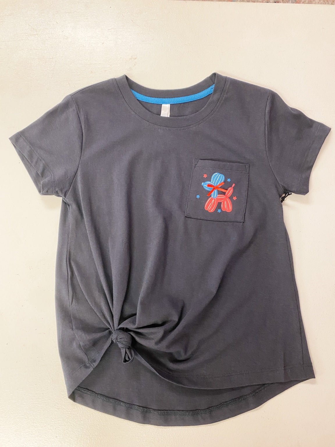 Girls Patriotic Balloon Dog Tee – Tween Red White Blue Shirt | Bossier City Boutique