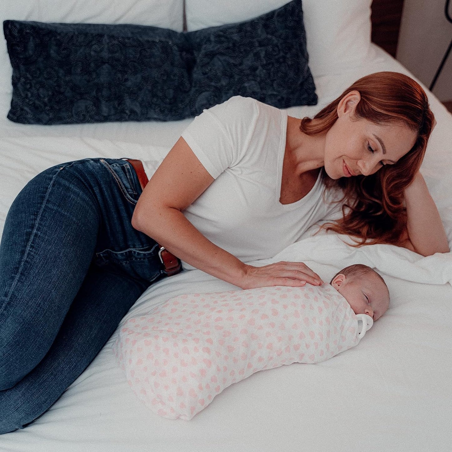 Muslin Swaddle Blankets in Pink, 4 Pack