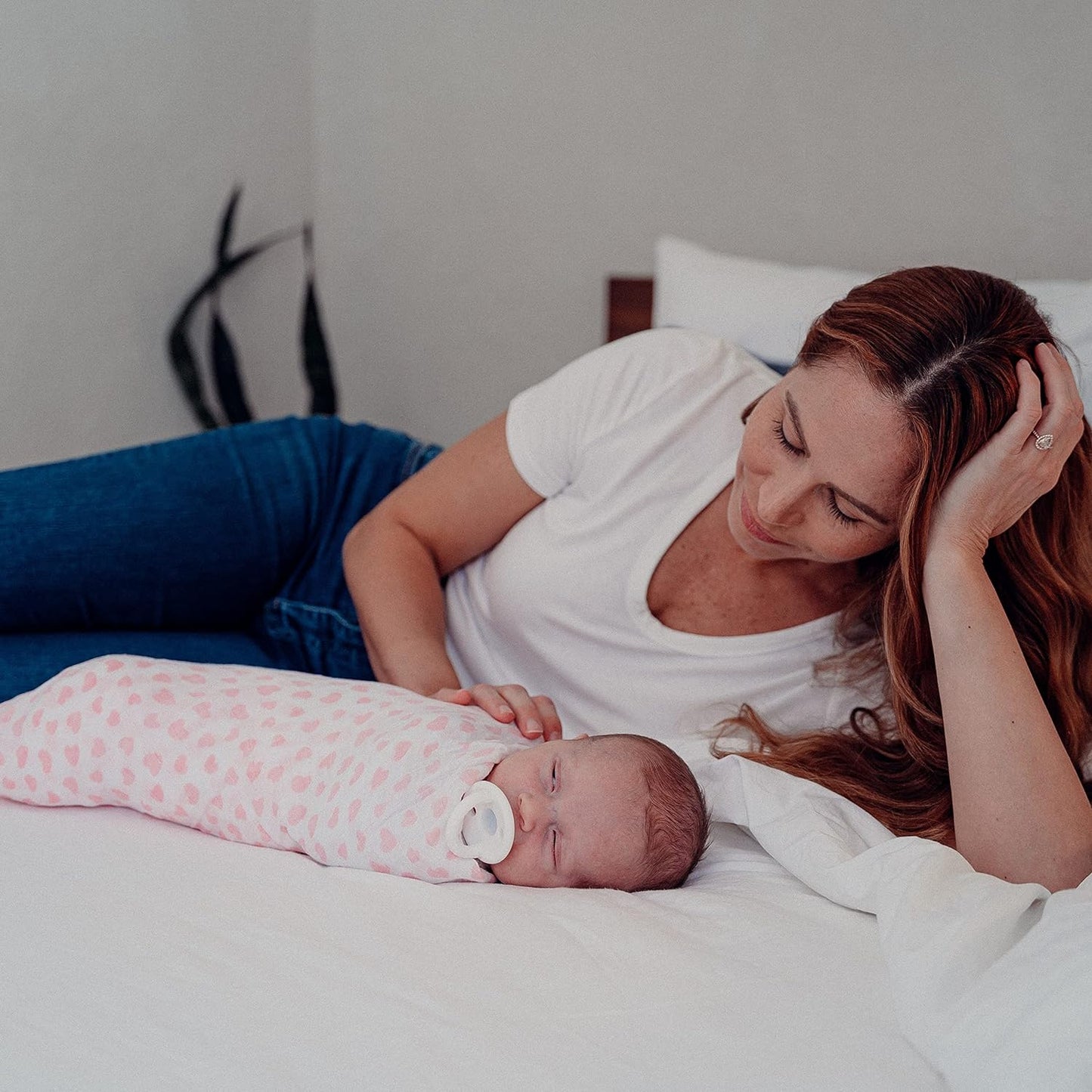 Muslin Swaddle Blankets in Pink, 4 Pack