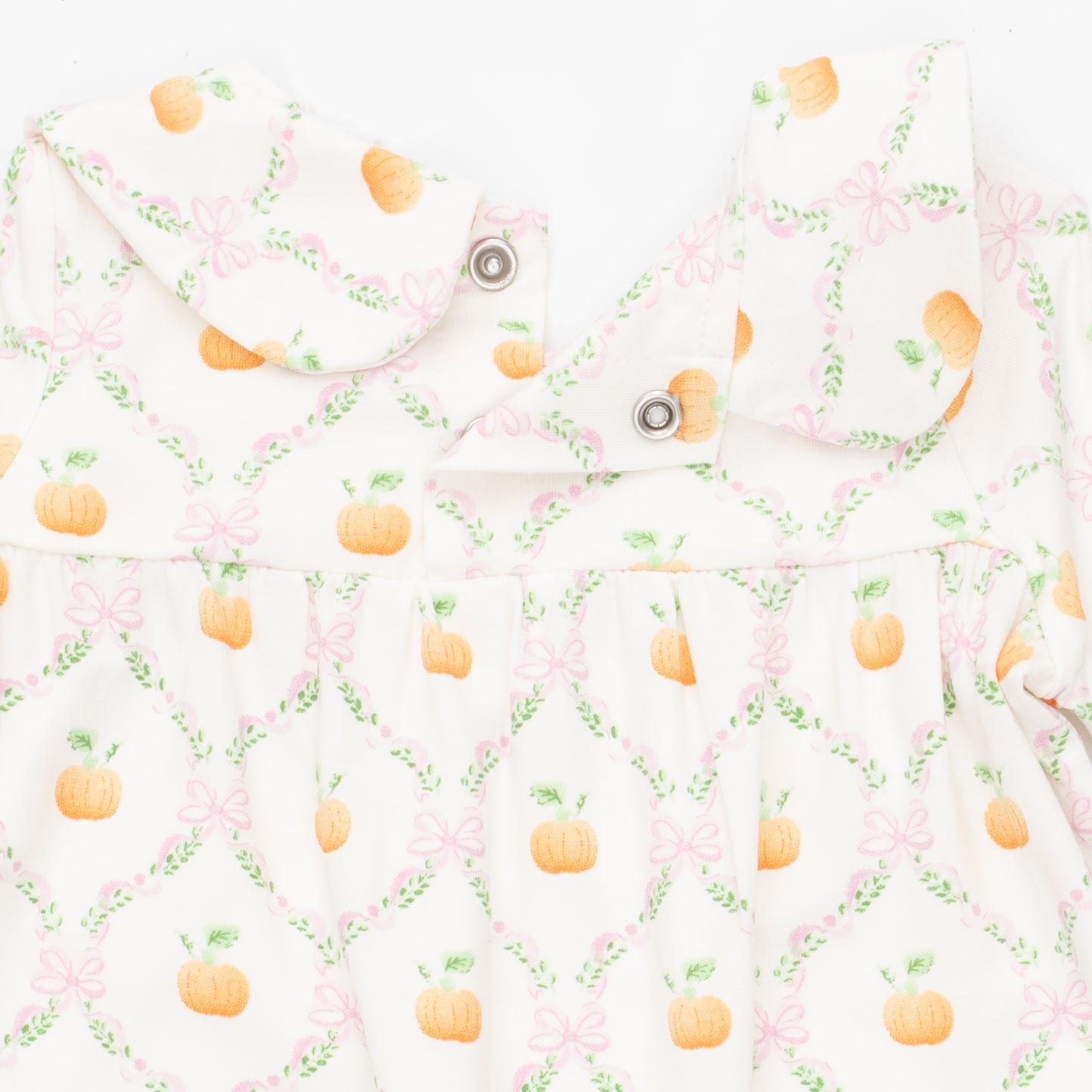 Pretty Pumpkin Trellis - Smocked Long Sleeve Romper